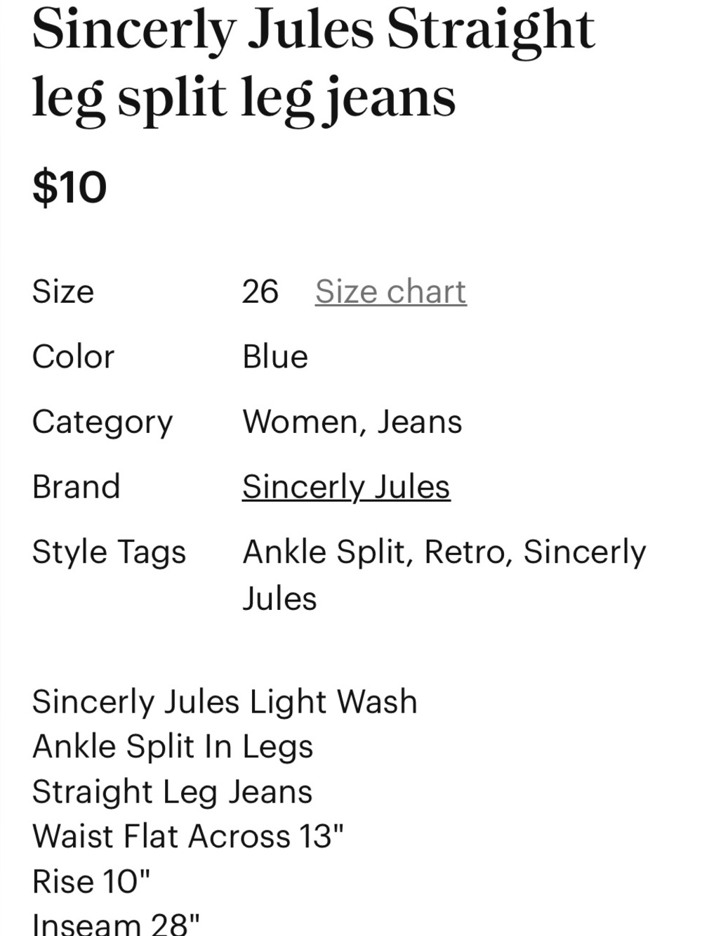 Sincerly Jules Spilt Ankle Jeans - Picture 10 of 10